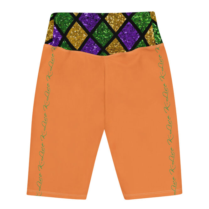 K-Live Illusion Diamond - Orange Biker Shorts