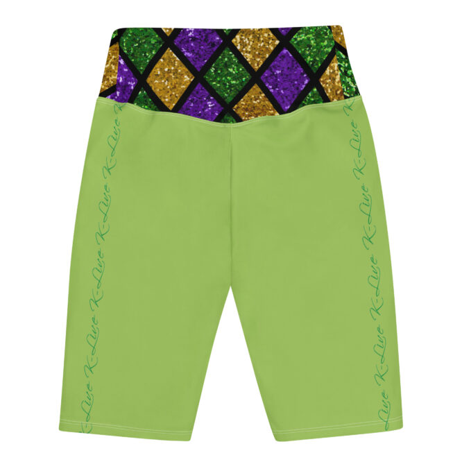 K-Live Illusion Diamond- Green Biker Shorts