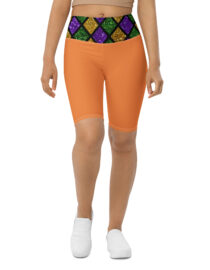 K-Live Illusion Diamond - Orange Biker Shorts