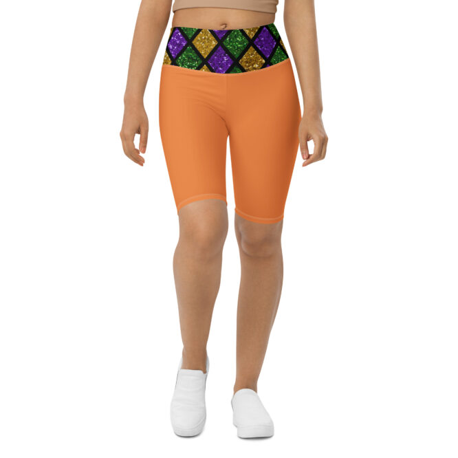 K-Live Illusion Diamond - Orange Biker Shorts