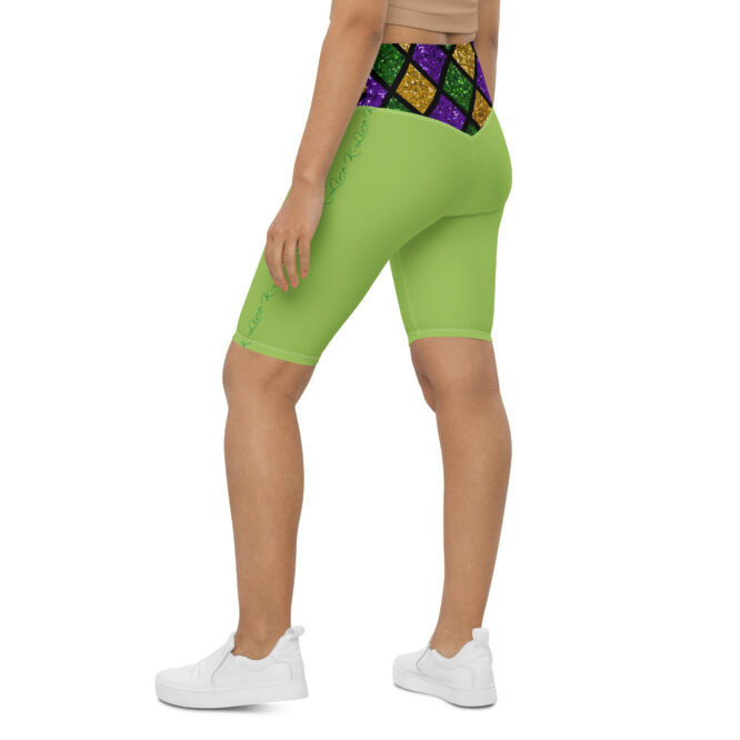K-Live Illusion Diamond- Green Biker Shorts