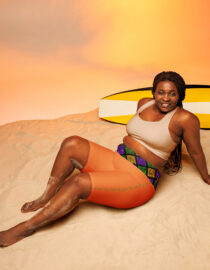K-Live Illusion Diamond - Orange Biker Shorts