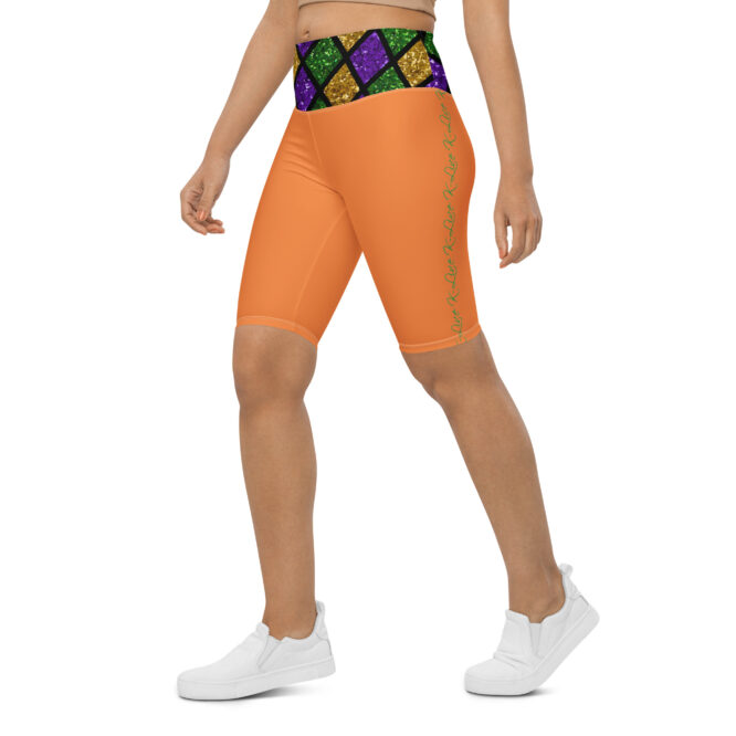 K-Live Illusion Diamond - Orange Biker Shorts
