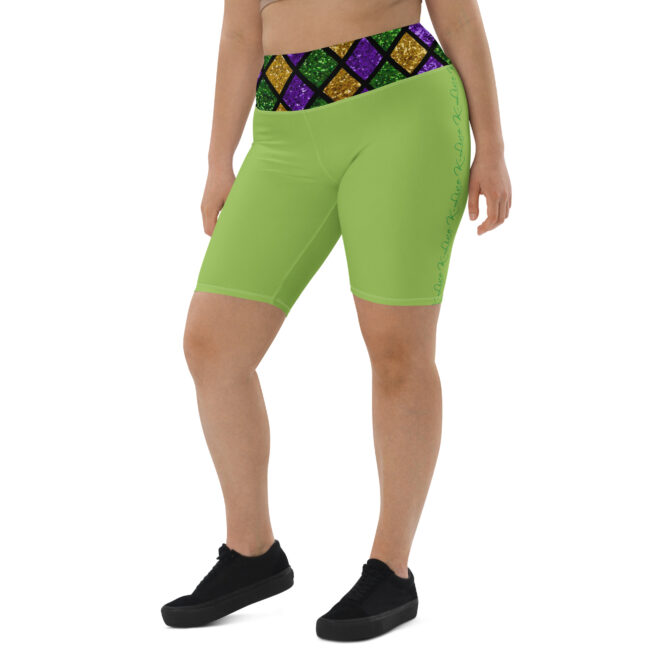 K-Live Illusion Diamond- Green Biker Shorts