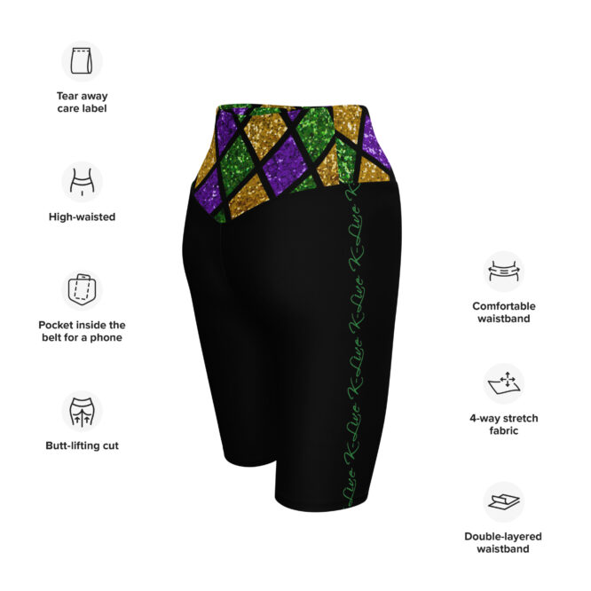 K-Live Illusion Diamond- Black Biker Shorts