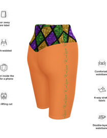 K-Live Illusion Diamond - Orange Biker Shorts