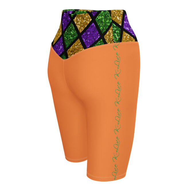 K-Live Illusion Diamond - Orange Biker Shorts