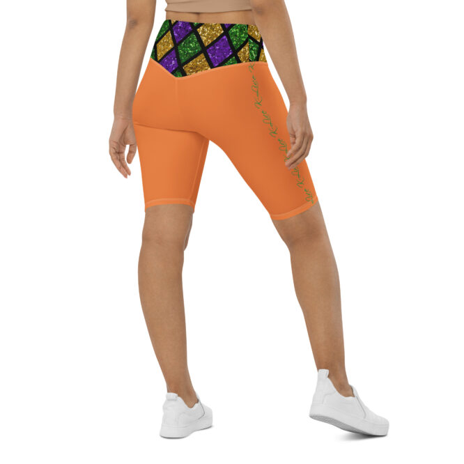 K-Live Illusion Diamond - Orange Biker Shorts
