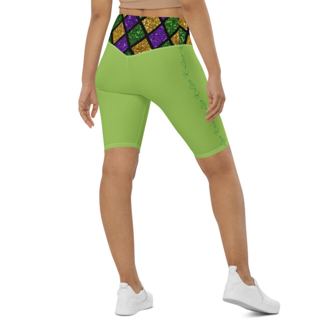 K-Live Illusion Diamond- Green Biker Shorts