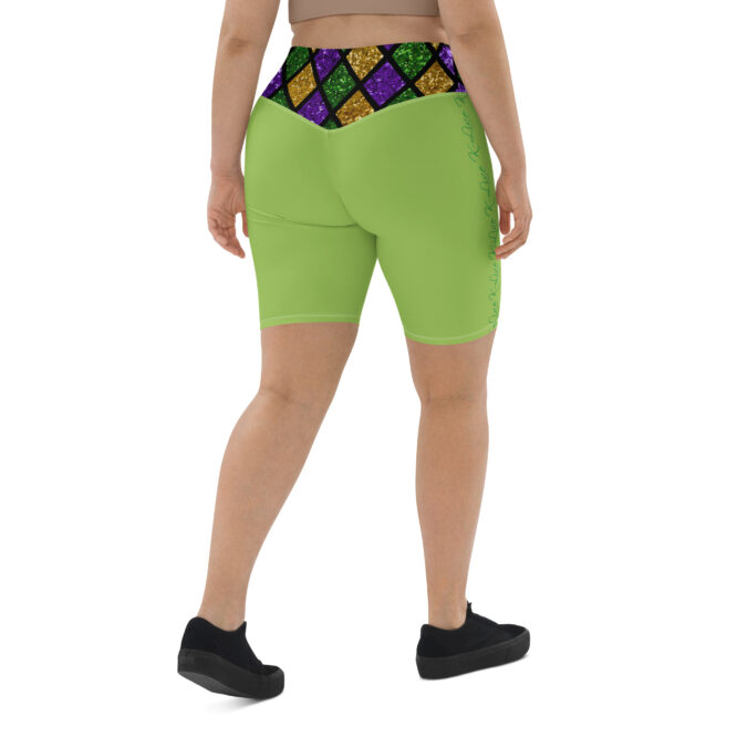 K-Live Illusion Diamond- Green Biker Shorts