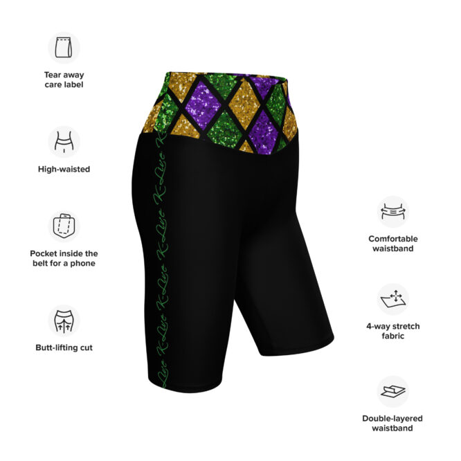 K-Live Illusion Diamond- Black Biker Shorts