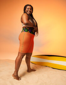 K-Live Illusion Diamond - Orange Biker Shorts