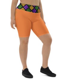 K-Live Illusion Diamond - Orange Biker Shorts