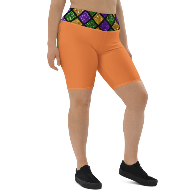 K-Live Illusion Diamond - Orange Biker Shorts