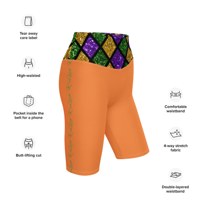 K-Live Illusion Diamond - Orange Biker Shorts