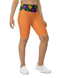 K-Live Illusion Diamond - Orange Biker Shorts