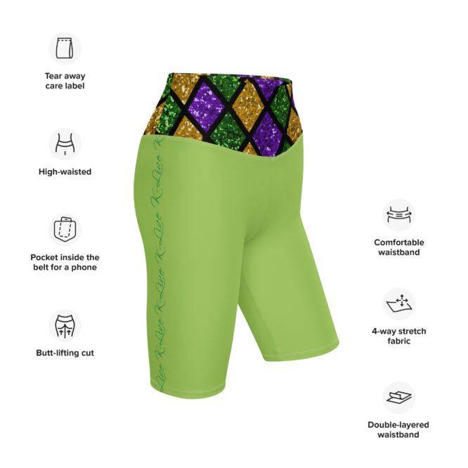 K-Live Illusion Diamond- Green Biker Shorts