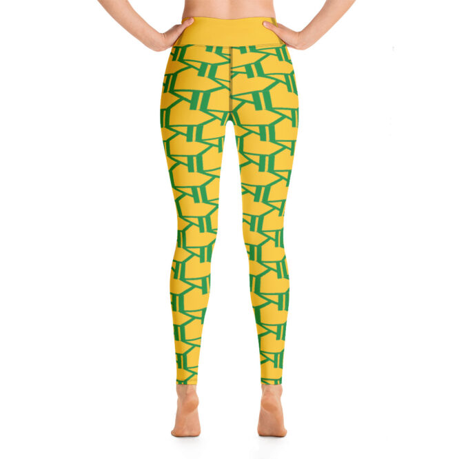 K-Live KL All Over Style Yellow Yoga Leggings