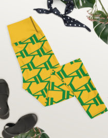 K-Live KL All Over Style Yellow Yoga Leggings