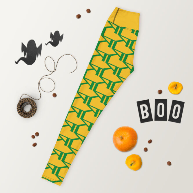 K-Live KL All Over Style Yellow Yoga Leggings
