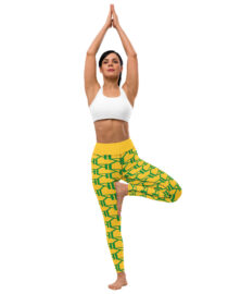 K-Live KL All Over Style Yellow Yoga Leggings