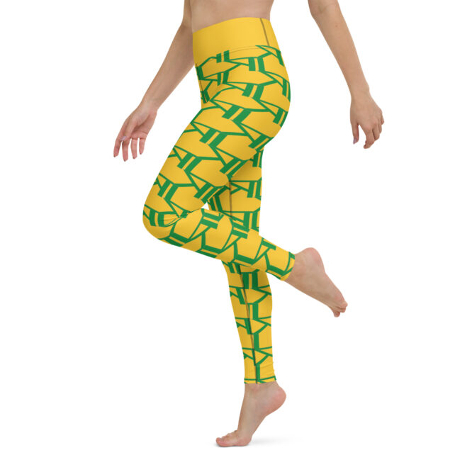 K-Live KL All Over Style Yellow Yoga Leggings