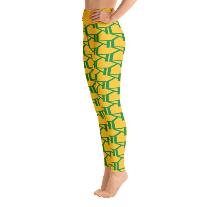 K-Live KL All Over Style Yellow Yoga Leggings