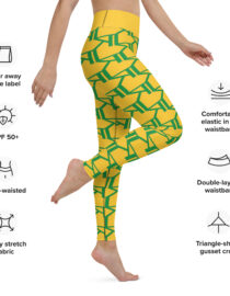 K-Live KL All Over Style Yellow Yoga Leggings
