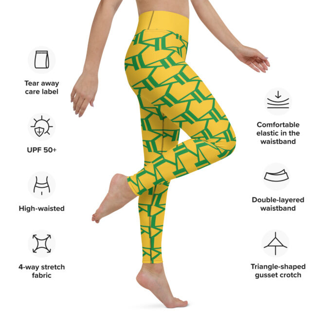 K-Live KL All Over Style Yellow Yoga Leggings