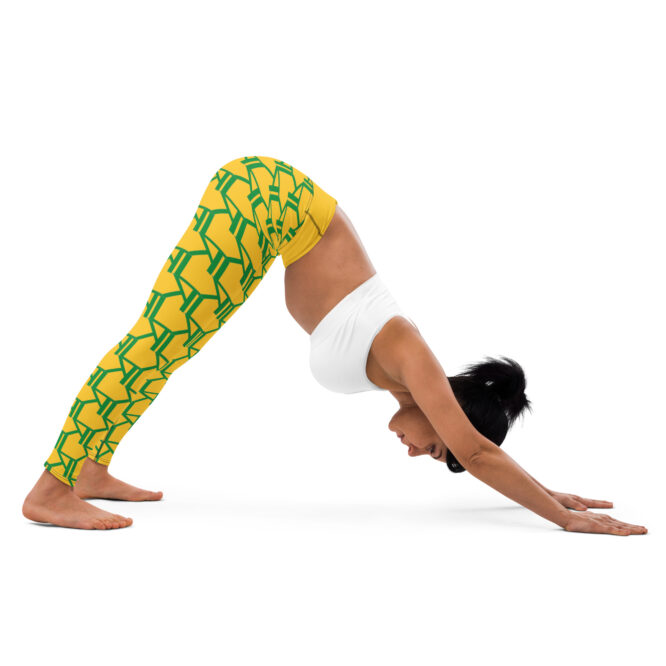 K-Live KL All Over Style Yellow Yoga Leggings