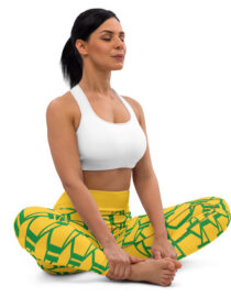 K-Live KL All Over Style Yellow Yoga Leggings