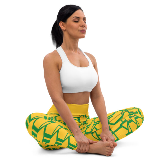K-Live KL All Over Style Yellow Yoga Leggings