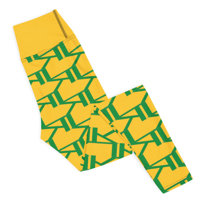 K-Live KL All Over Style Yellow Yoga Leggings