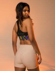 K-Live Green Gold Purple Diamond - Illusion Longline sports bra